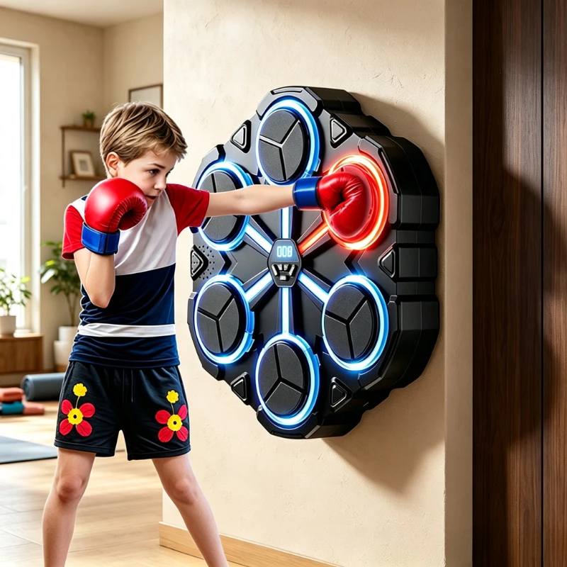 Kids Boxing Machine Wall Target Punching Trainer for Ages 6-10 Reaction Coordination Fitness Home Exercise Toy 어린이 복싱 머신