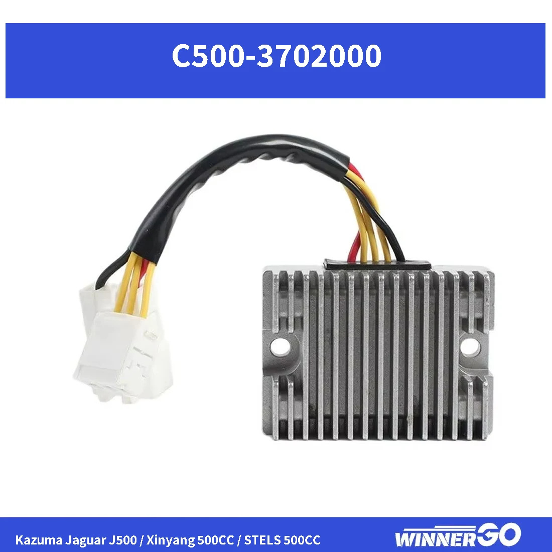 Voltage Regulator Rectifier 14.5V 5-Wire 2-Plug for Kazuma Jaguar J500 / Xinyang 500CC / Stels 500GT ATV Quad C500-3702000