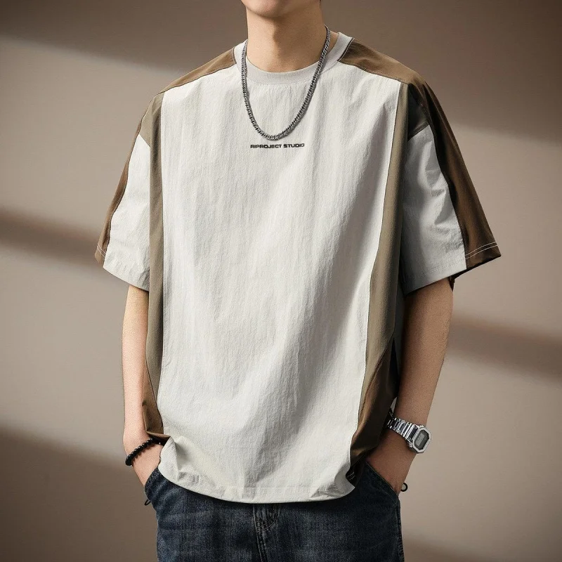 Men's Short Sleeve Raglan T-Shirt Colorful Quick-Drying Light Cool Summer Outdoor Sports Daily Wear