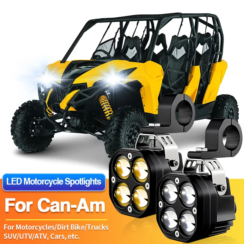 

Комплект универсальных светодиодных фар для мотоциклов, двухцветные противотуманные фары для UTV/ATV, для Can-Am Commander Max/DS70/DS90/DS90 X/Defender Max