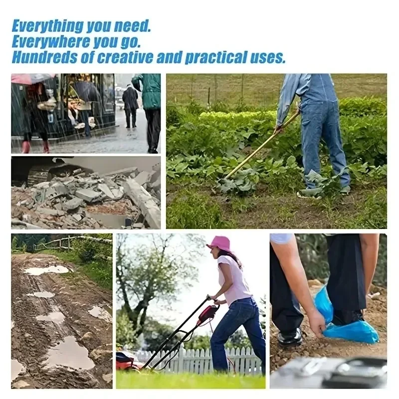 100/300 قطعة غطاء الحذاء المضاد للماء القابل للتصرف البلاستيك عدم الانزلاق غطاء للقدم داخلي الجرموق المطر الطين واقية غطاء الحذاء #5