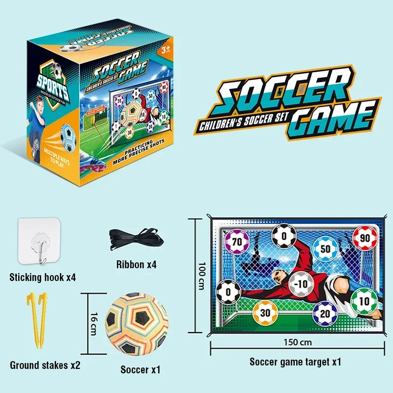 ชุดกีฬาฟุตบอลเงียบ แผ่นรองเล่นฟุตบอล สำหรับเล่นในร่มและกลางแจ้ง ทำจากผ้า ของเล่นฟุตบอลสำหรับเด็ก ครอบครัว เล่นได้หลายคน แข่งขัน ฝึกซ้อม ของขวัญสำหรับเด็กผู้ชาย