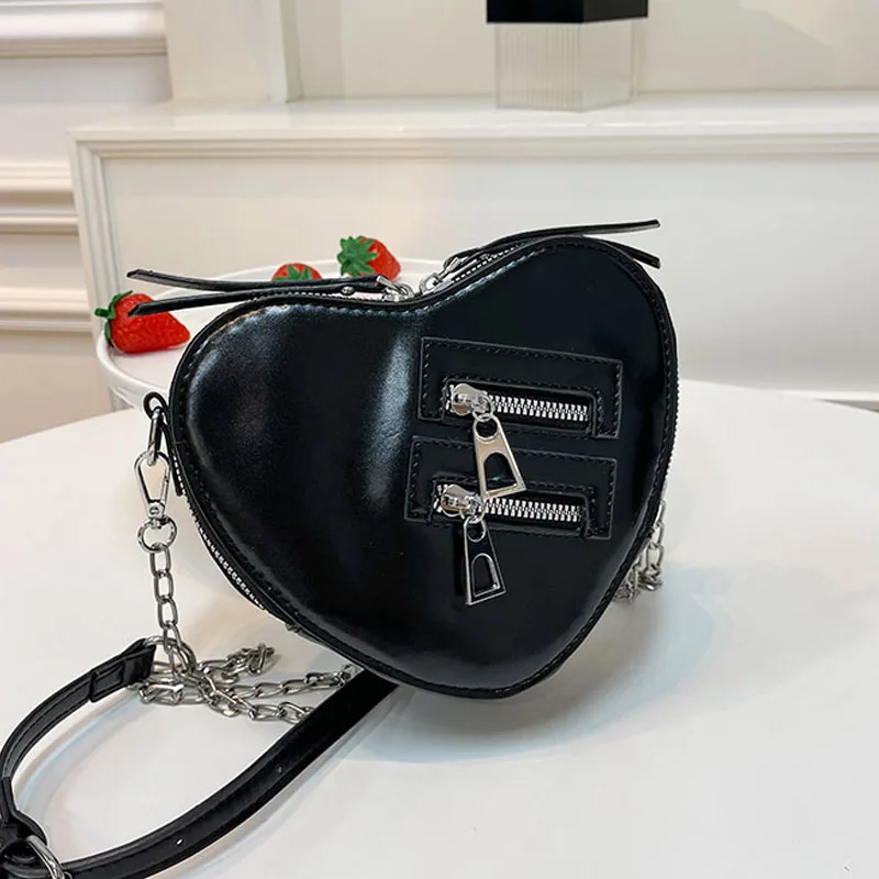 Fashion Women's Bag Love Heart Shape Shoulder Bags For Women Designer PU Leather Handbags Brand Female Chain Crossbody Purse Bag