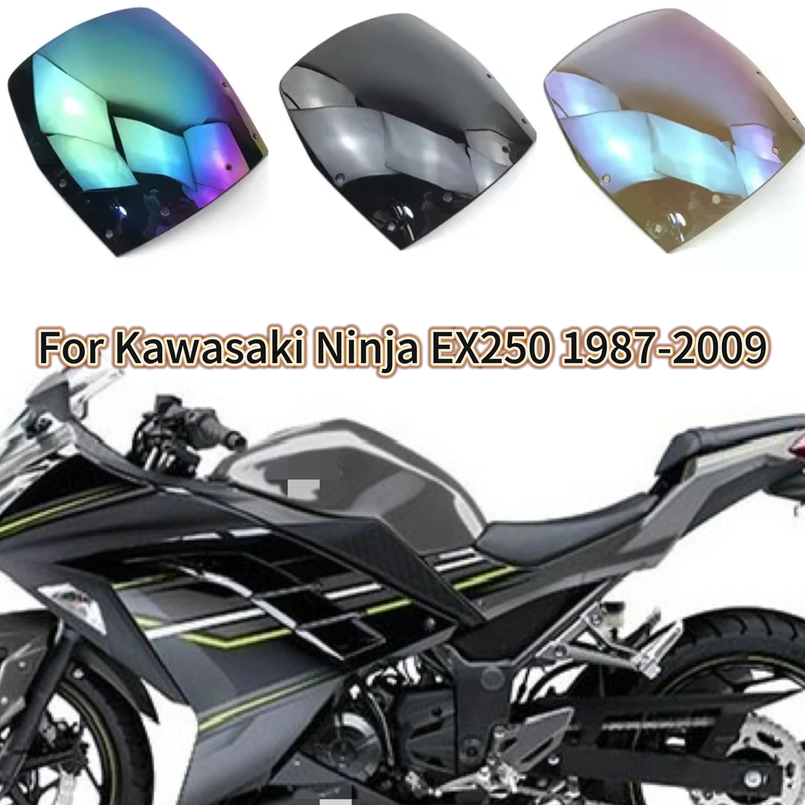 For Kawasaki Ninja Windscreen 250R EX 250 EX250 GPZ250 1987-2009 2008 2007 2006 2005 2004 003 2002 2001 2000 99 98 97 Windshield