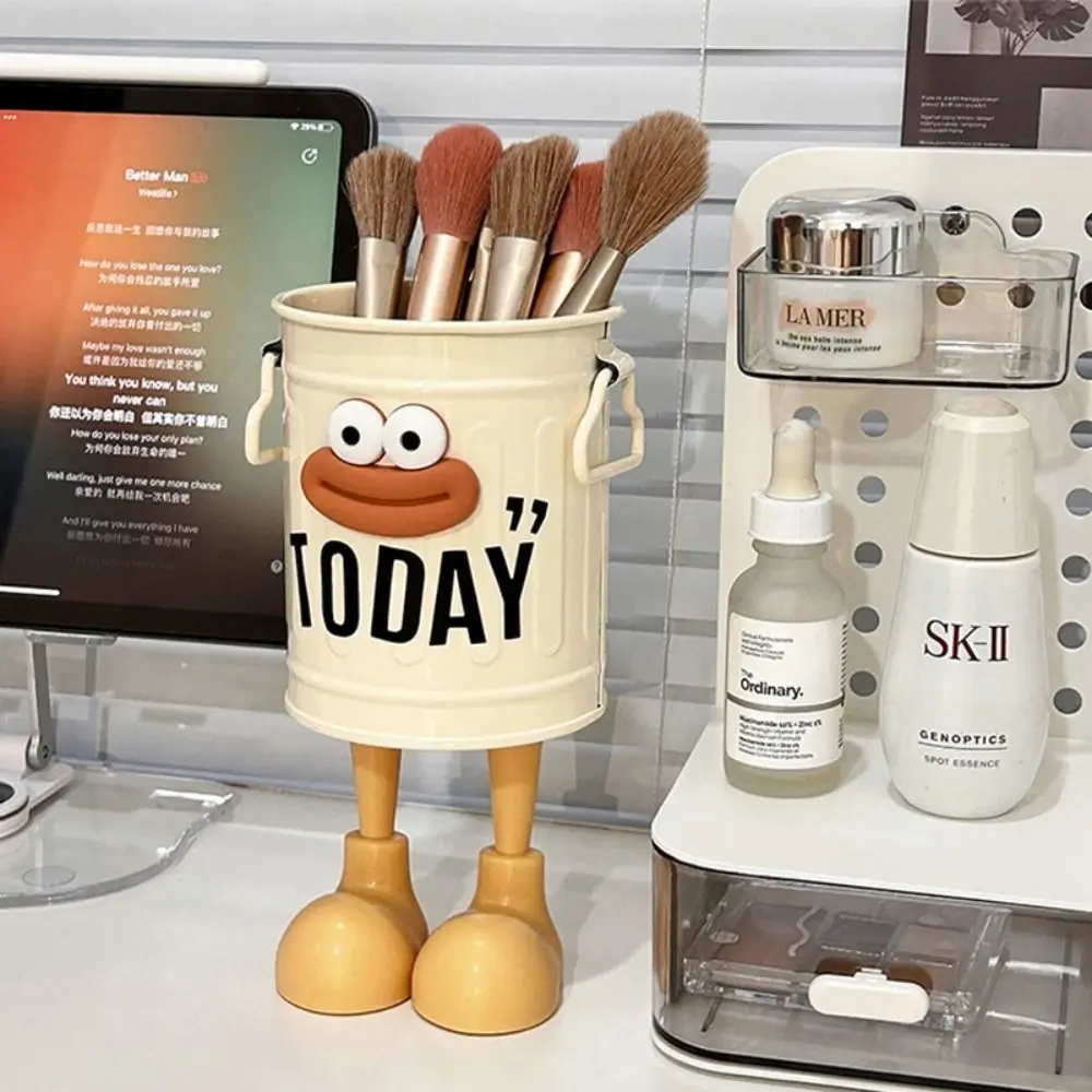 Милый мультяшный круглый держатель для карандашей DIY большой рот пенал для студентов настольные ведра для хранения