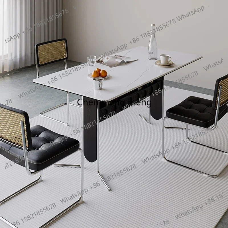 

Metal Heat Resistance Dining Table Italian Floor Salon Minimalist Dining Table Black Kitchen Mesa Dobravel Portatil Decorations