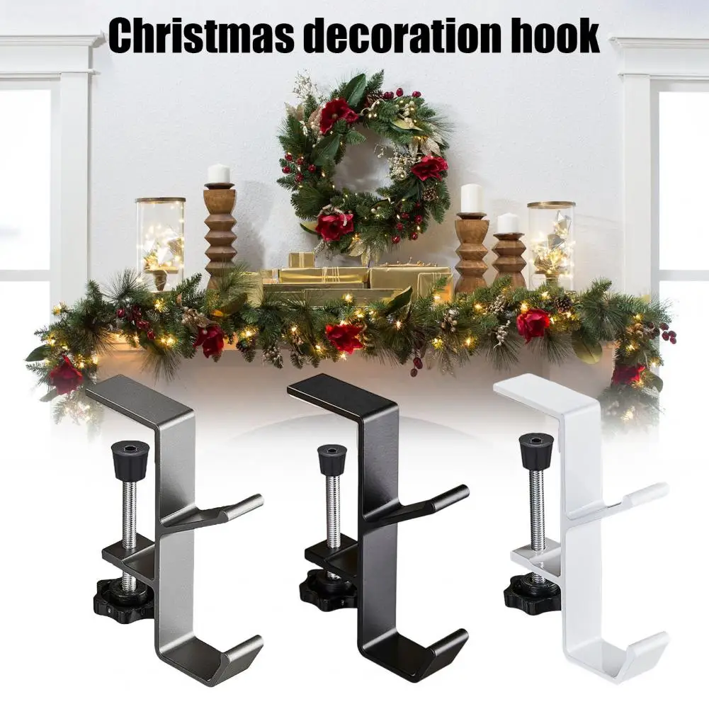 Christmas Garland Stocking Mantel Garland Holder Strong Load-bearing Wreath Hook Adjustable Fireplace Garland Stocking Hangers