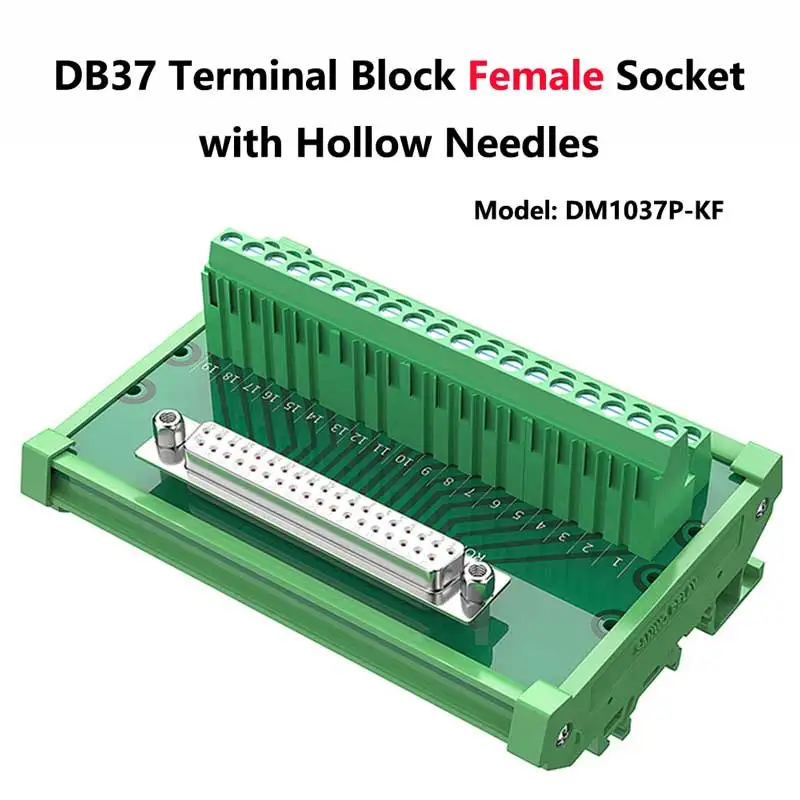 DB37 Welding-free Male Plug Female Socket Relay Terminal Block 37 Pin Serial Port Connector Adapter Board Automated Rail Module