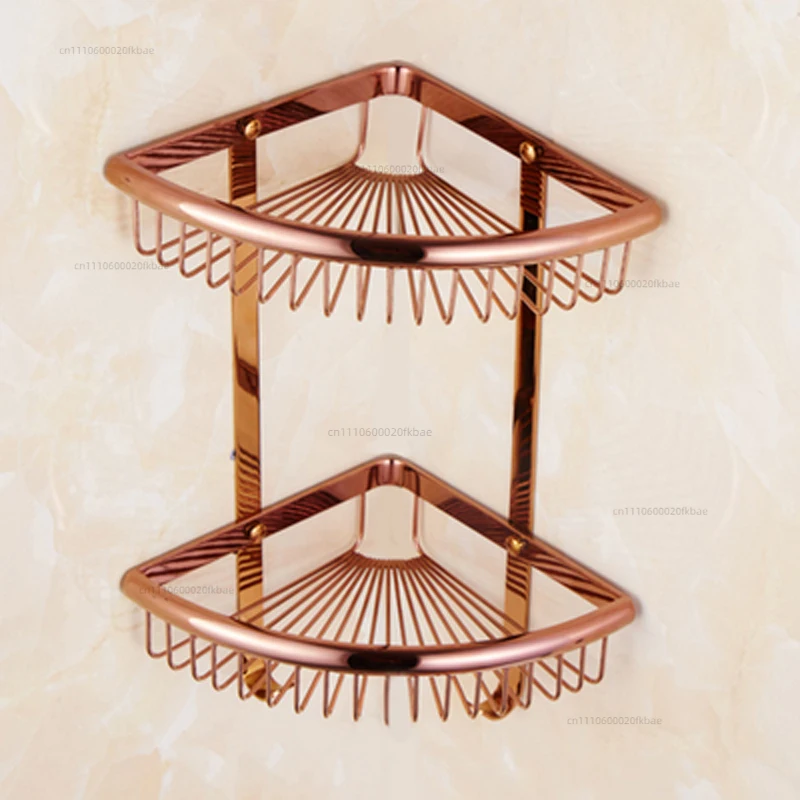 bathroom brass shelves shampoo holder corner bath basket Bathroom Accessories bath hardware