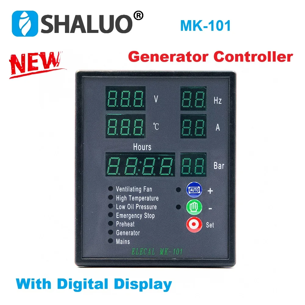 ELECAL MK101 Generator Controller Control Panel With Digital Display Measurement AC Voltage Frequency Current Accumulated Runtim