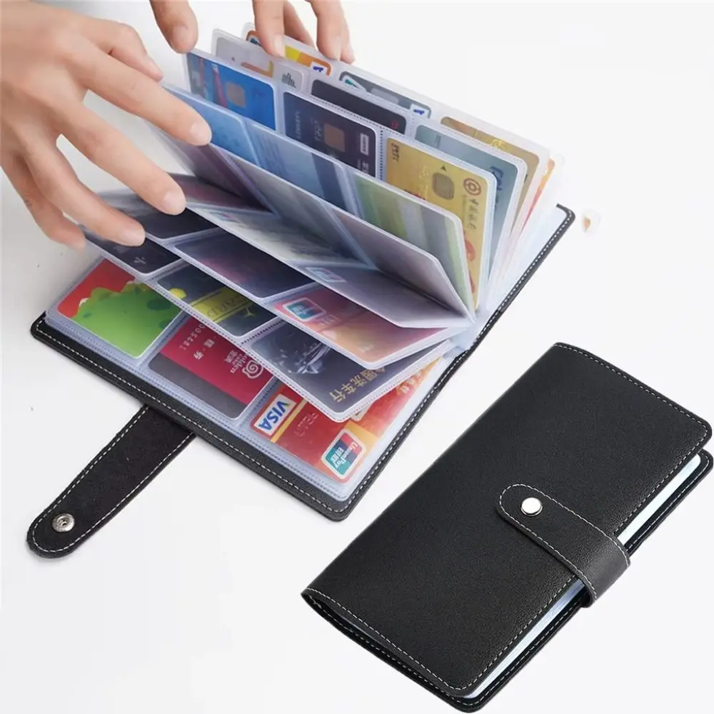 Портативный 96-слотовый чехол для карт, большая вместительная простая сумка для карт, искусственная кожа, антимагнитный чехол для удостоверения личности, для мужчин и женщин