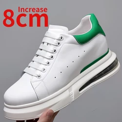 Shoes for Men Casual Sports Shoes Increased 10cm Genuine Leather Thick Bottom Trainers Zapatillas Hombre Sneakers Elevator Shoes