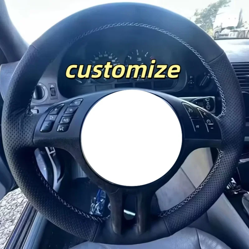 

Customized Leather M3 E39 330i 540i 525i 530i 330Ci 2001 - 2003 Car Interior Accessories Car Steering Wheel Cover For BMW E46