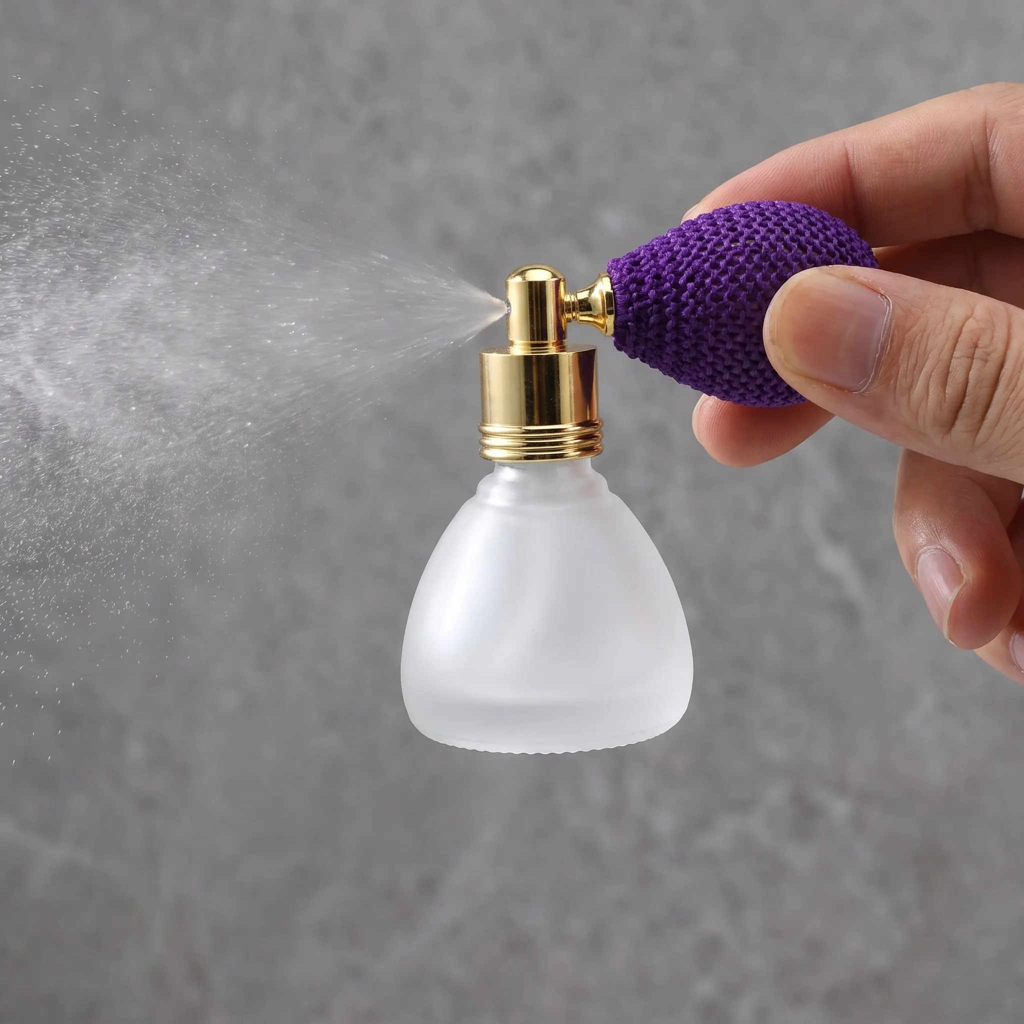 3Pcs Vintage Perfume Atomizer Spray Bottle Purple Retro Glass Mini Refillable Portable Travel Fragrance Container