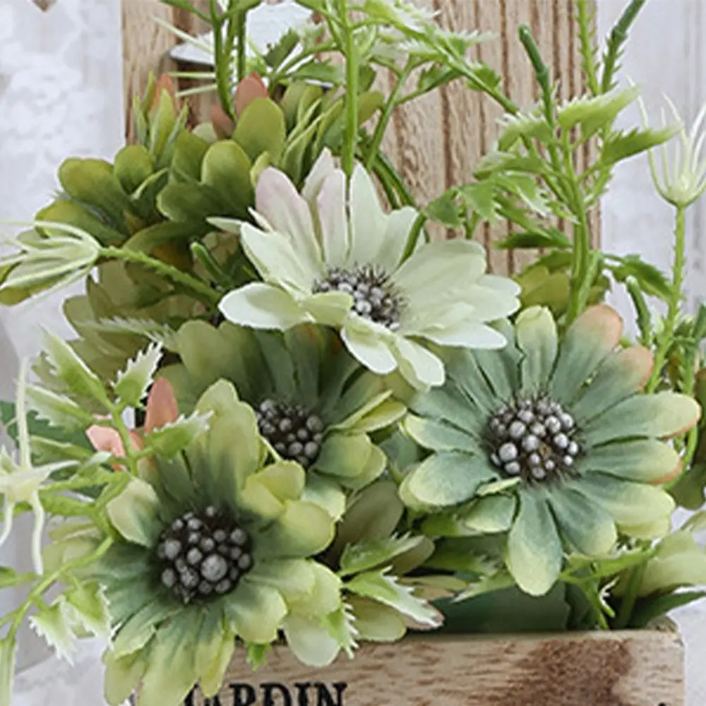 سطح المكتب زخرفة أصيص زهور خشبي خمر منزل على شكل تشكيلة زهور الحاويات الإبداعية متعددة الوظائف حامل قلم هدية