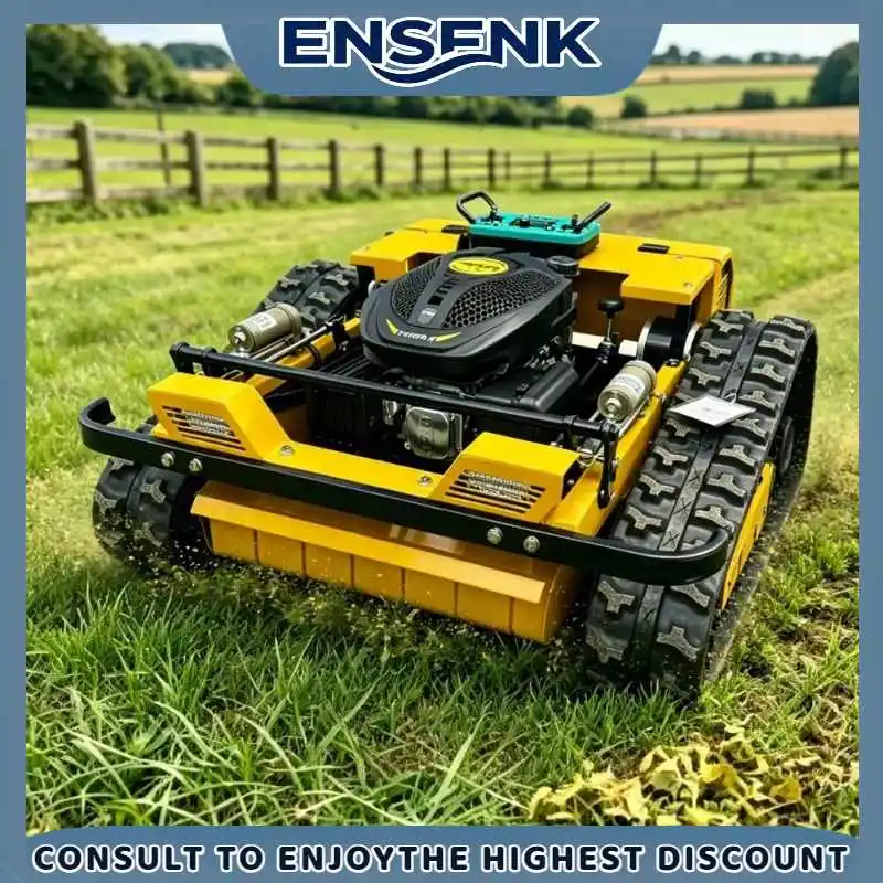 All-Terrain Multi-use Trimmer 800mm Cutting Width Small Tracked Lawn Mower Remote Control CE Certified Simple Design Farm