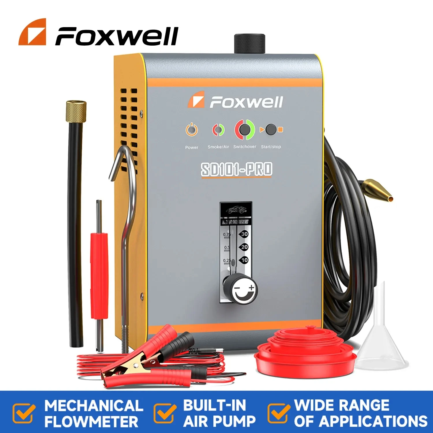 FOXWELL SD101 PRO Car Smoke Leak Detector EVAP Leakage Gas Leakage Locator Oil Pipe Generator Auto Tools  Built-in Air Pump