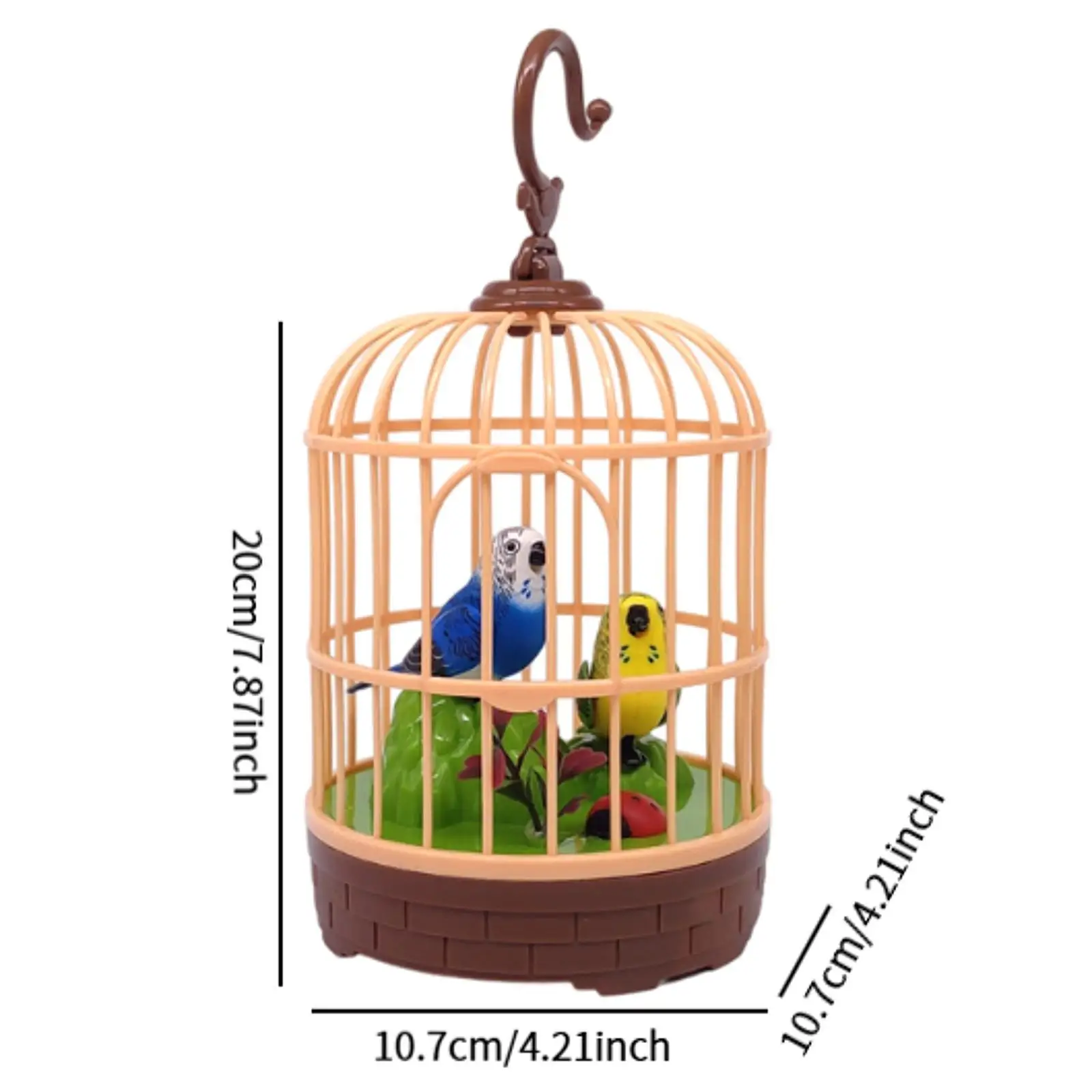 Pássaros gaiola brinquedo ativado por voz mesa & quarto acento acessório decoração para casa crianças presente de aniversário realista papagaio pássaros brinquedo