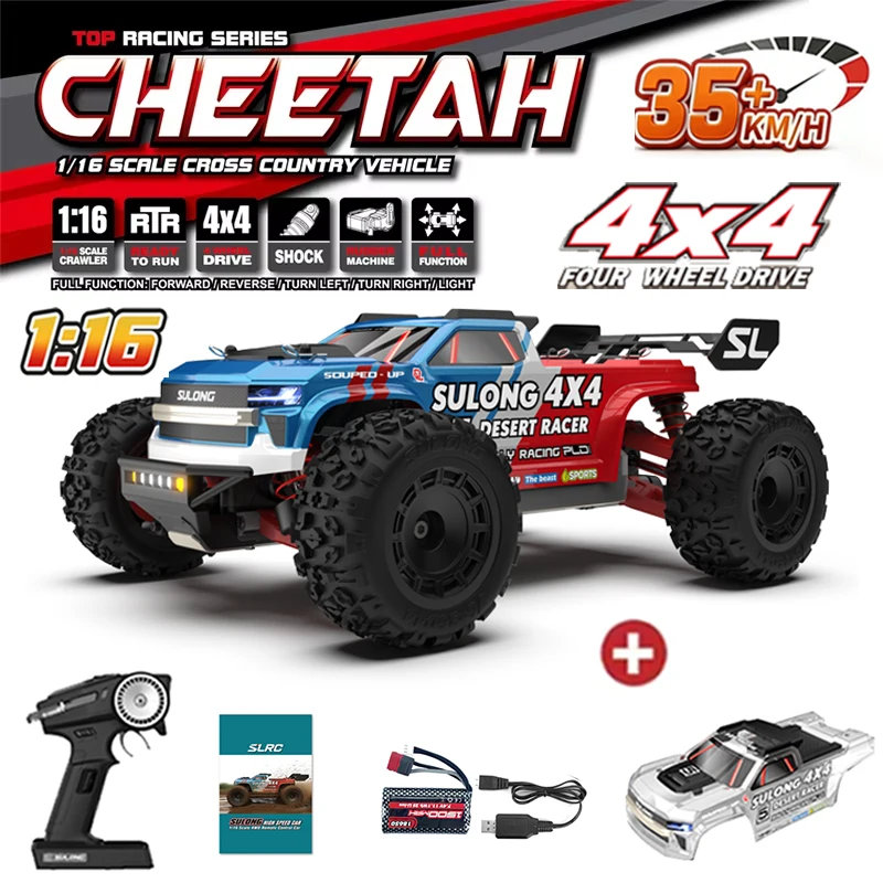 

SCY 1/16 4WD RC Car 4x4 Off-road Climbing Vehicle 35KM/H High Speed Remote Control Car 2.4G Electric Racing Truck Model Toy