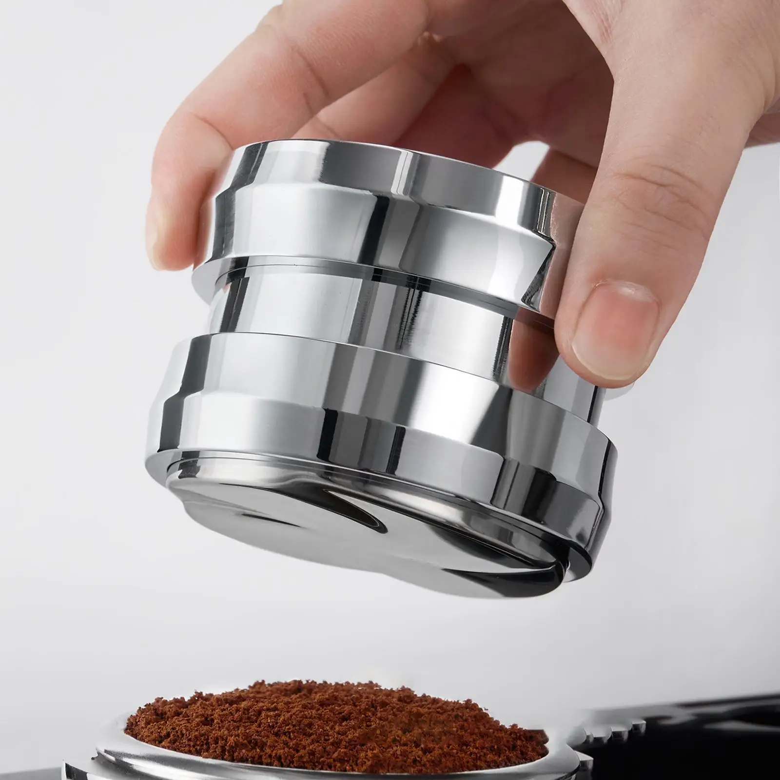 Coffee Distributor Hand Tamper 58mm Coffee Gravity Powder Dispenser Coffee Powder Tool Espresso Hand Tamper for Coffee Shop Bar