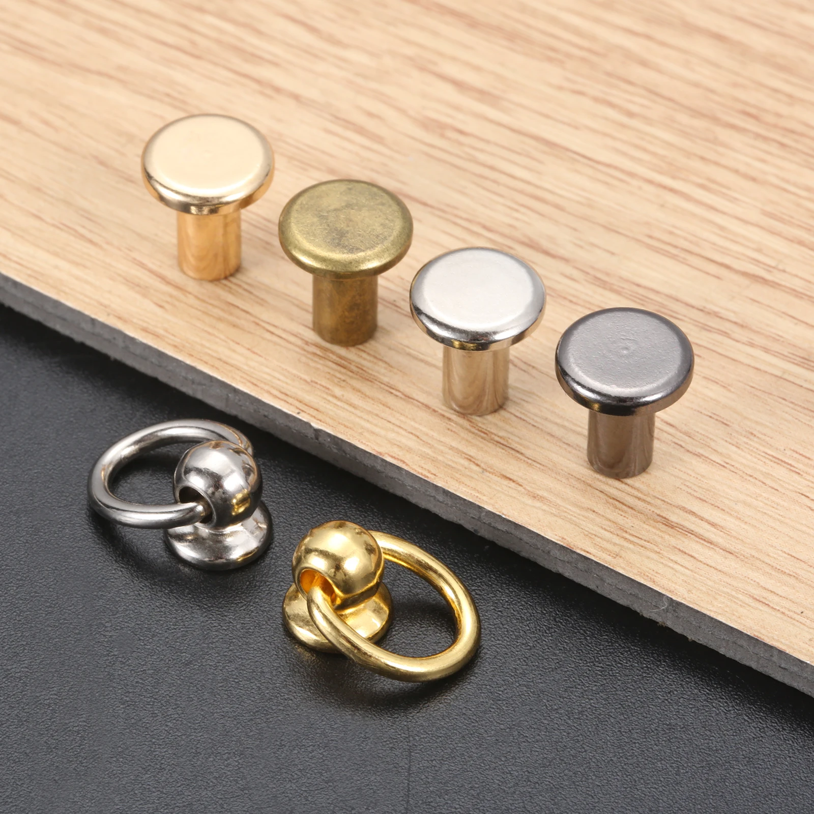 2pcs Alloy Jewelry Box Small Handle Cabinets Chest Pull Furniture Door Drawer Knob Single Hole Round Mini Buckle Knobs Hardware