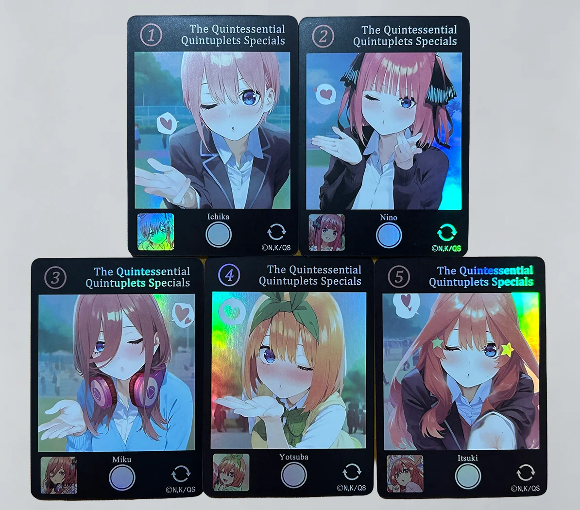 5-piece setDIY Bride Five Sisters Nakano Miku Nakano Ichika Nakano Ichika Nakano Yotsuba Nakano Itsuki AnimeCard Collection Card