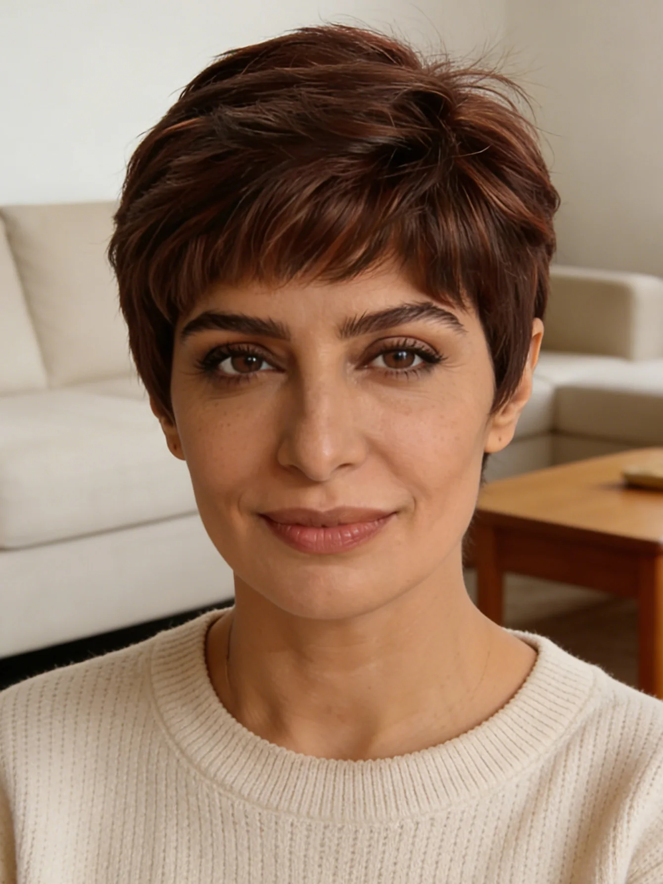 

10-дюймовый коричневый синтетический парик, подходящий для ежедневного использования на вечеринках в честь Рождества и Хэллоуина.