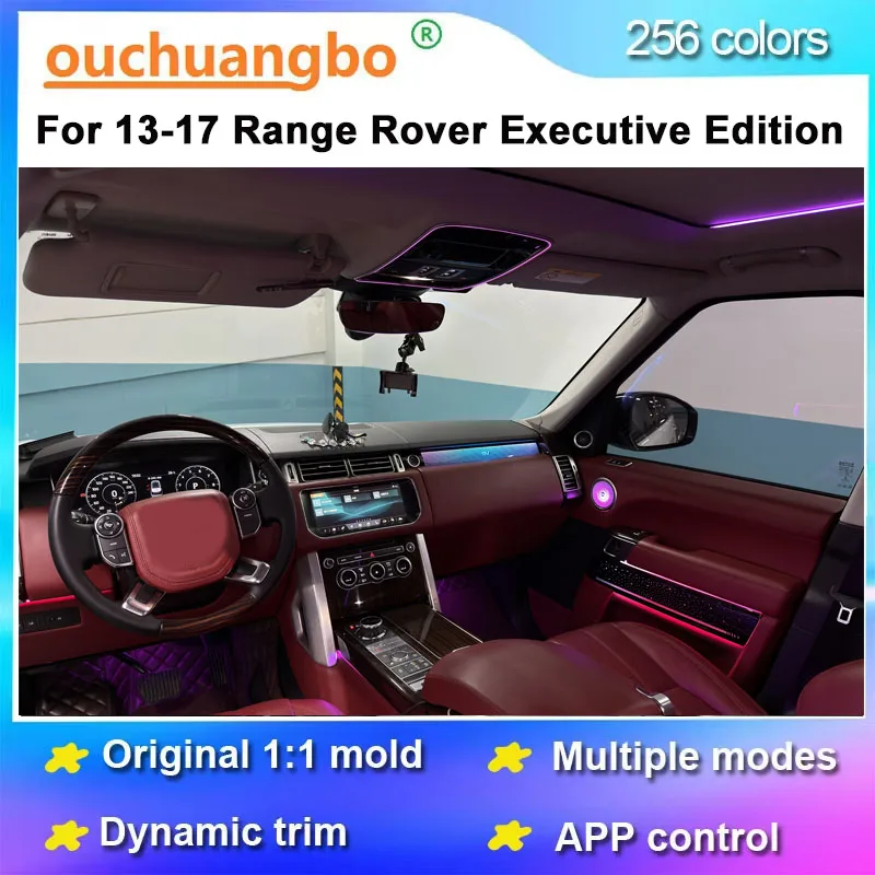Ouchuangbo Ambient Light For Range Rover Executive 2013-2017 LED Atmosphere Lamp Backlight environmental mood Lighting kit Trim
