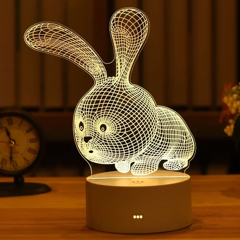 Lampe LED 3D en Acrylique Love Romantique, Veilleuse pour Enfants, Lampe de Table, Décor de ixd'Anniversaire, oral et de la Journée de Léon