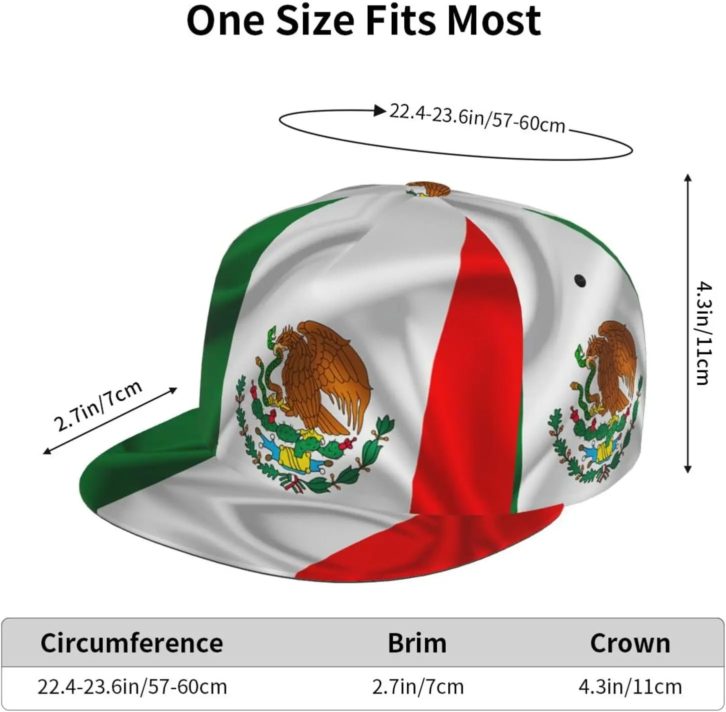 Mexico Mexican Flag Baseball Cap for Men Women Adjustable Trucker Hat for Running Sports Hiking Beach