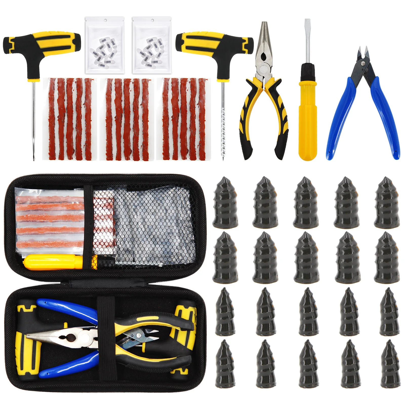 

New Style Car Tire Repair Tool Tire Repair Kit Studding Tool Set With EVA Storage Case Auto Motorcycle Tire Repair Tool