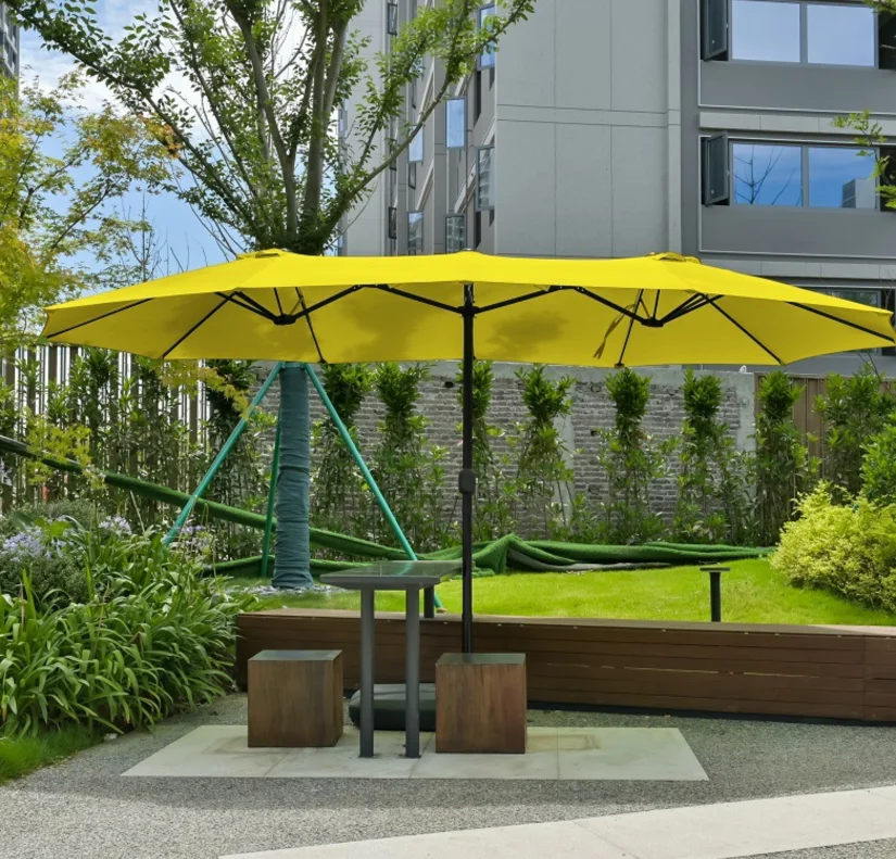 Garden 12 Umbrella Bone Cantilever Parasol Courtyard Double Sided Umbrella Outdoor Large Parasol