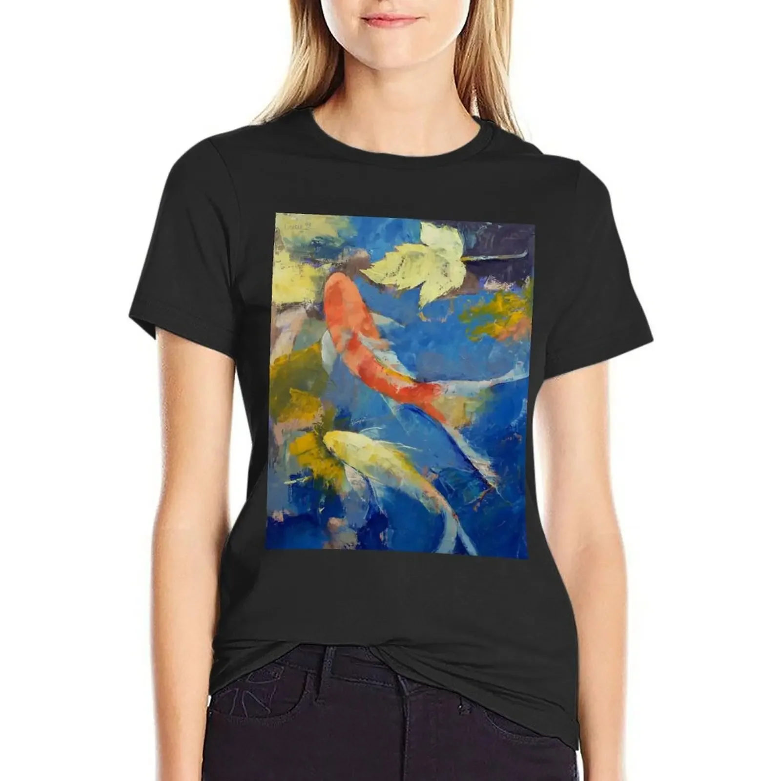 

Autumn Koi Garden T-Shirt shirts graphic tees quick drying tees t shirts for Women loose fit