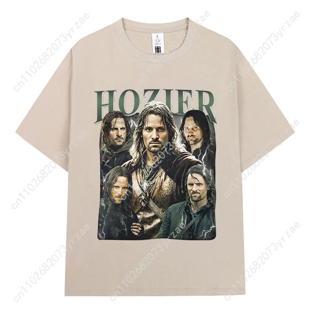 Hozier مضحك ميمي أراغورن الرجعية التي شيرت رجل امرأة عالية الجودة القطن قصير الأكمام موضة تي شيرت لينة تنفس القمم