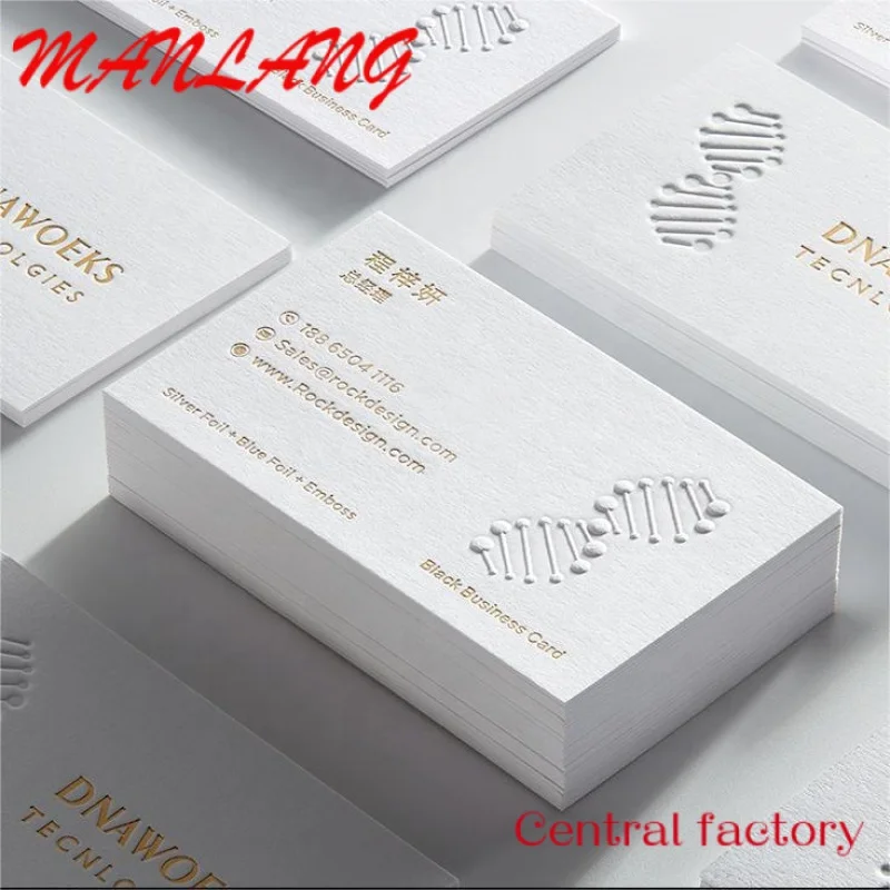 Custom  embossed High Quality Custom Luxury Gold Foil Logo Printing Business Cards With