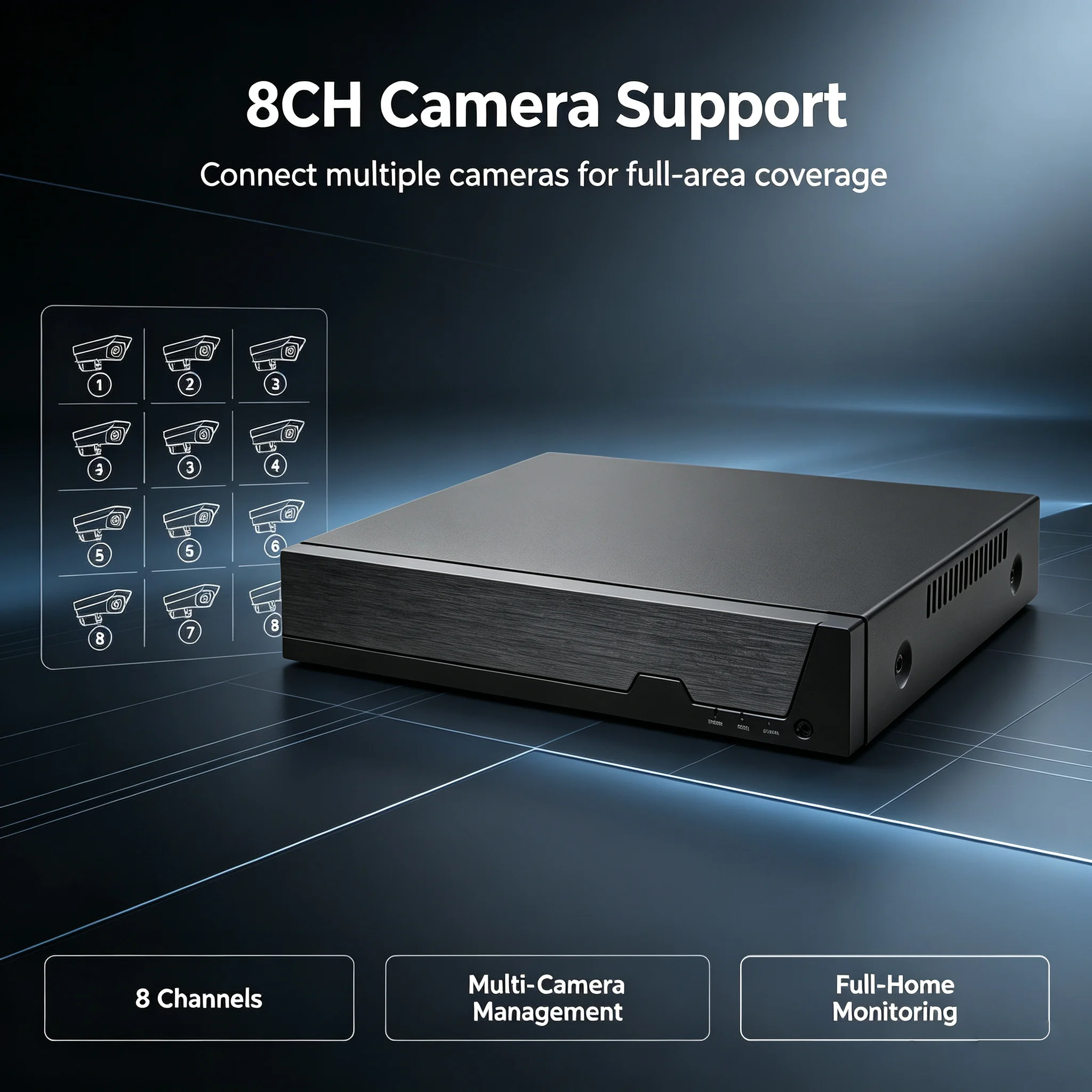 HJT 4K 8MP H.265 8CH POE NVR AI Smart Recording Surveillance Network Video Recorder Up to 6TB HDD For POE Камера Camhi