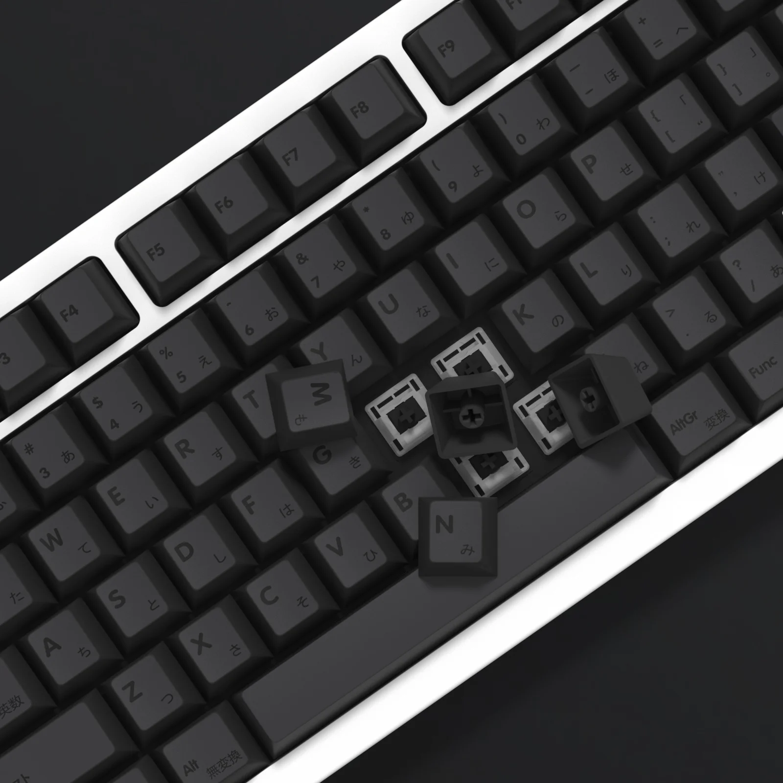 Imagem -06 - Kbdiy-conjunto Keycap Japonês 139 Teclas Pbt Perfil Cereja Gmk Minimal Keycaps Cinza Teclado Mecânico Personalizado Jogos para Gmk67 K500