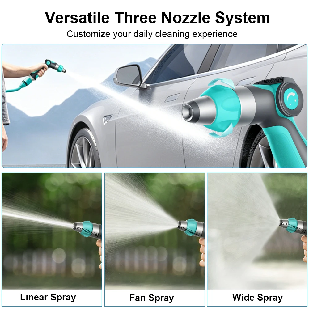 High-Pressure Car Washing Water Gun Adjustable Nozzle Telescopic Hose Car Water Washing Machine for Car Home Garden Cleaning
