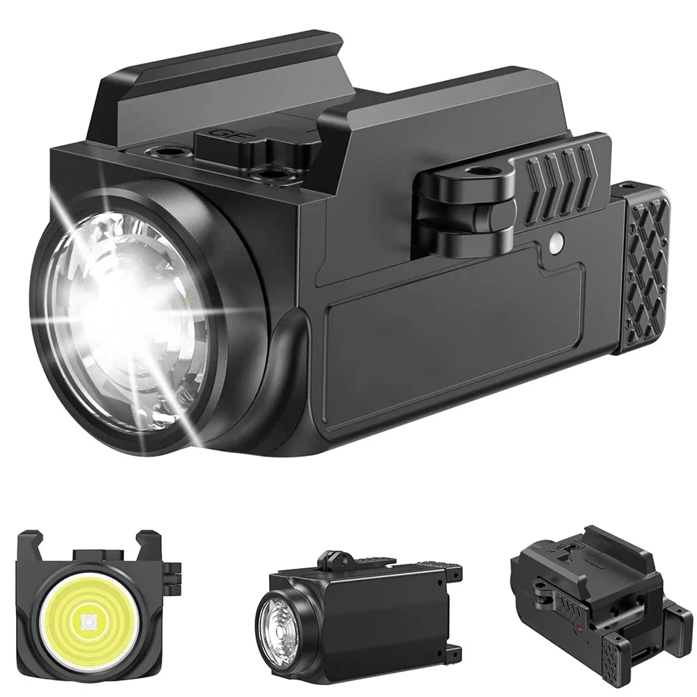 Richfire SFD-021D Mini Tactical Led Flashlight 800LM MVP Optical Weaponlight Self Defense Rechargeable Quick Release Rail Mount