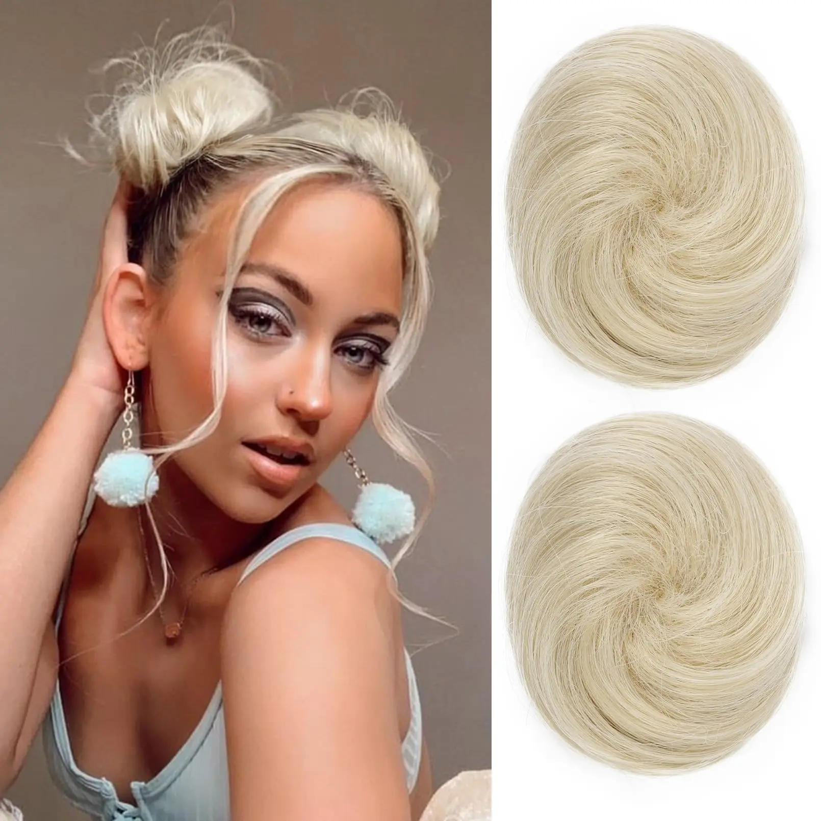 

1PCS Invisible Mini Claw Clip in Hair Bun Messy Hair Bun Extension Synthetic Donut Wig Accessory Bun Hair Pieces for Women Girls