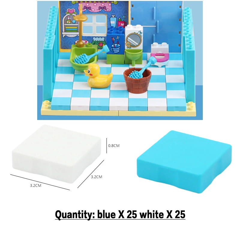 Mosaic Big Building Blocks Basic Series Plastic Accessories Compatible Large Bricks 25/50Pcs Assembly DIY Children Toys Gifts