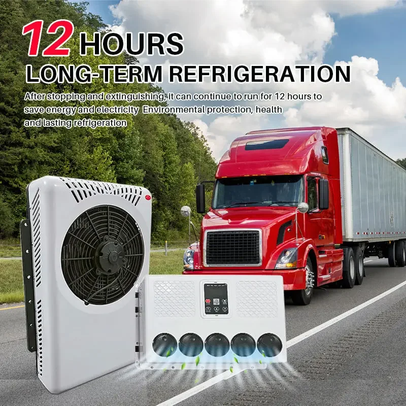 Treeligo 12V/24V Car Cooling Air Conditioner 12000btu Electrical Split Air AC Unit For RV Truck Tractors Van Motorhome Camper