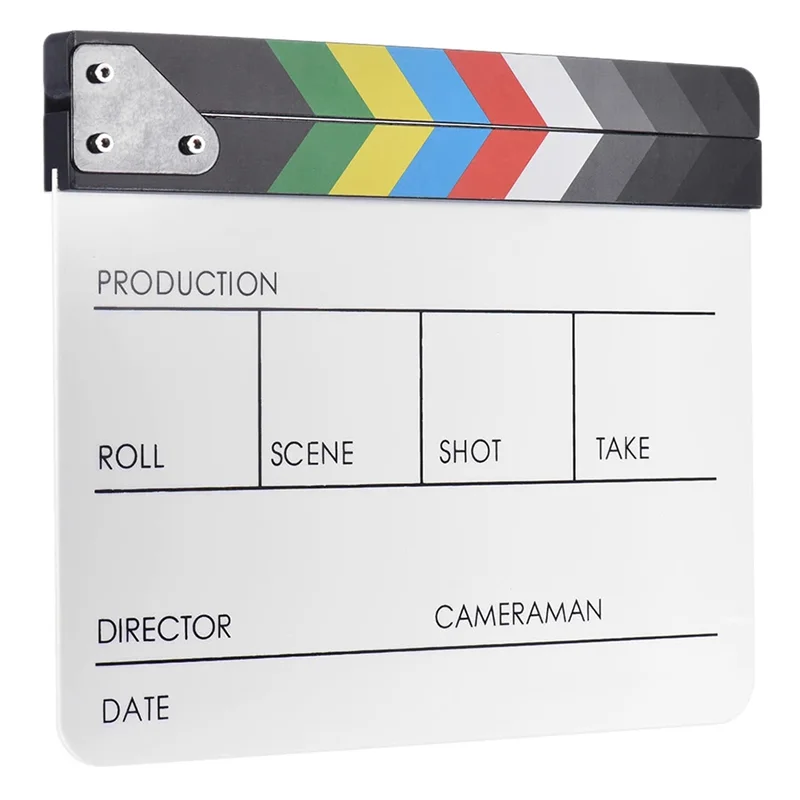 -MEOF Film Clapper Board Delicate Texture Colorful Director Video Scene Clapperboard Acrylic Dry Erase Movie Film Clapper