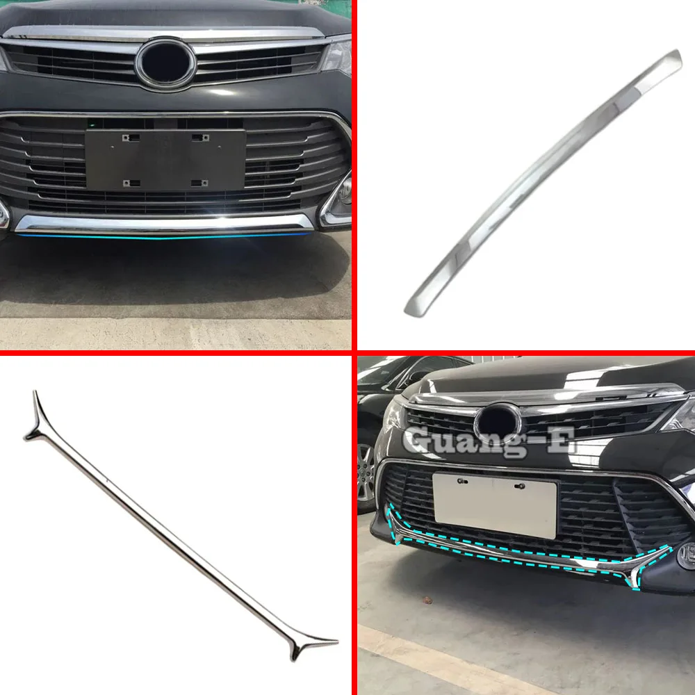 

Car Cover Protection Bumper Engine ABS Chrome Trim Stick Bottom Grid Grill Grille Frame Edge For Toyota Camry 2015 2016 2017