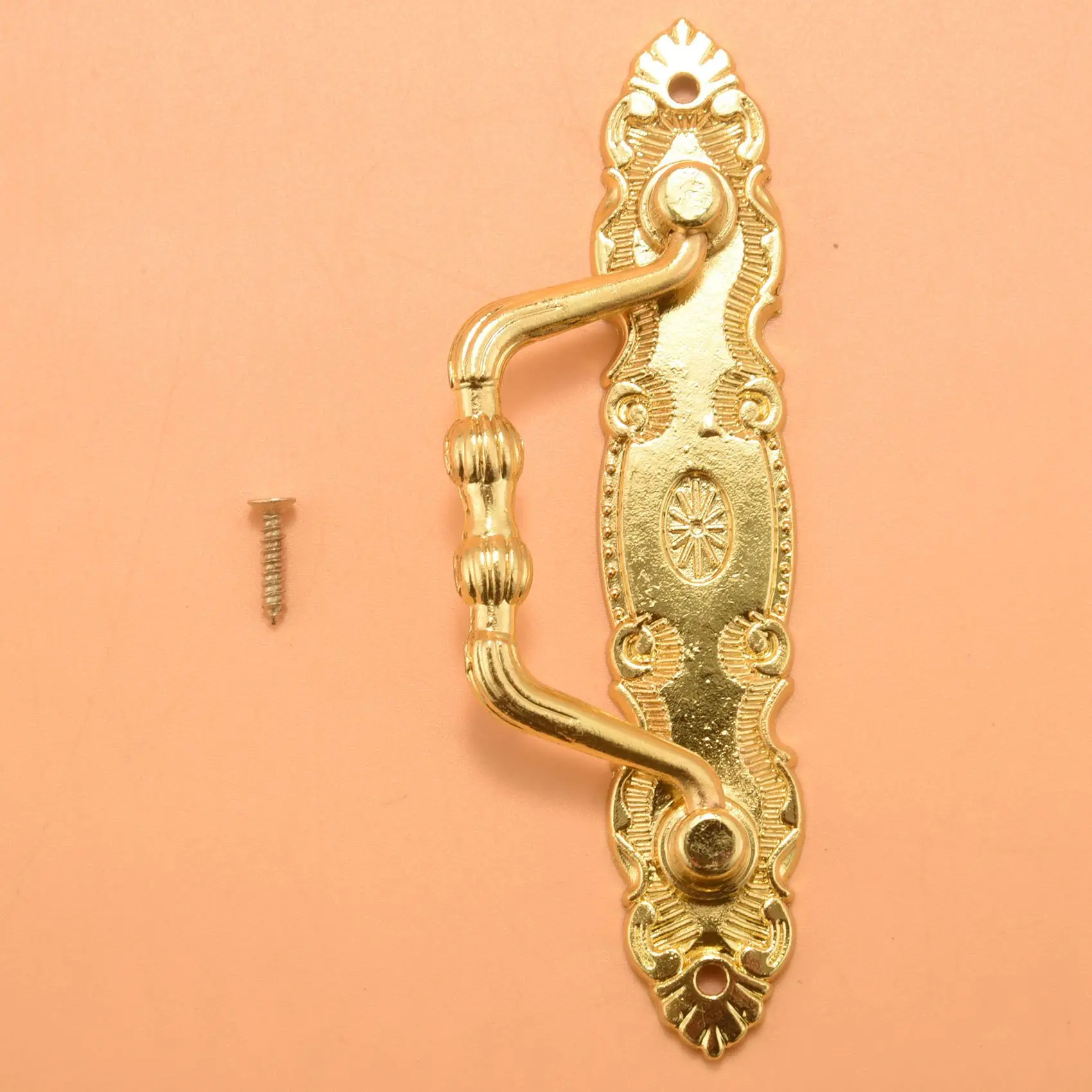 CQMF-10PCS Antique Handle Zinc Alloy Drawer Door Knobs Golden Cupboards & Draws Handles For Furniture Door (With Screws)