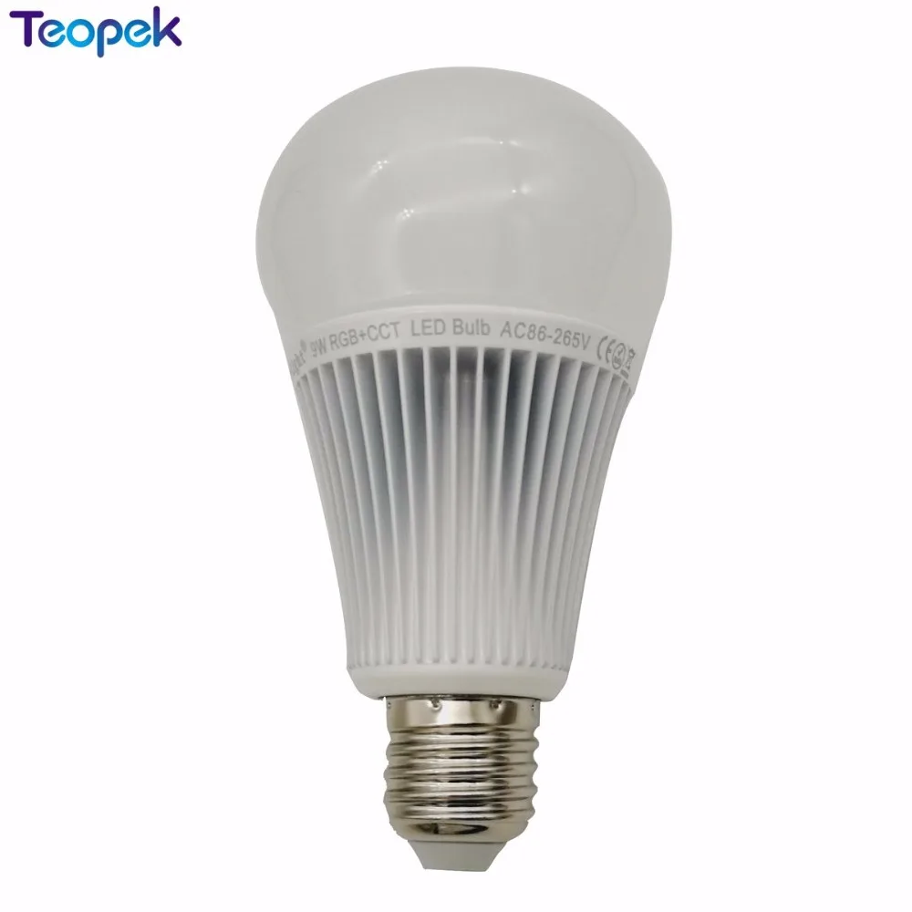 Miboxer E27 9W RGB+CCT 2 in 1 Smart LED Bulb FUT012 2.4G Wireless AC85-265V +4-Zone 2.4G RF Controller