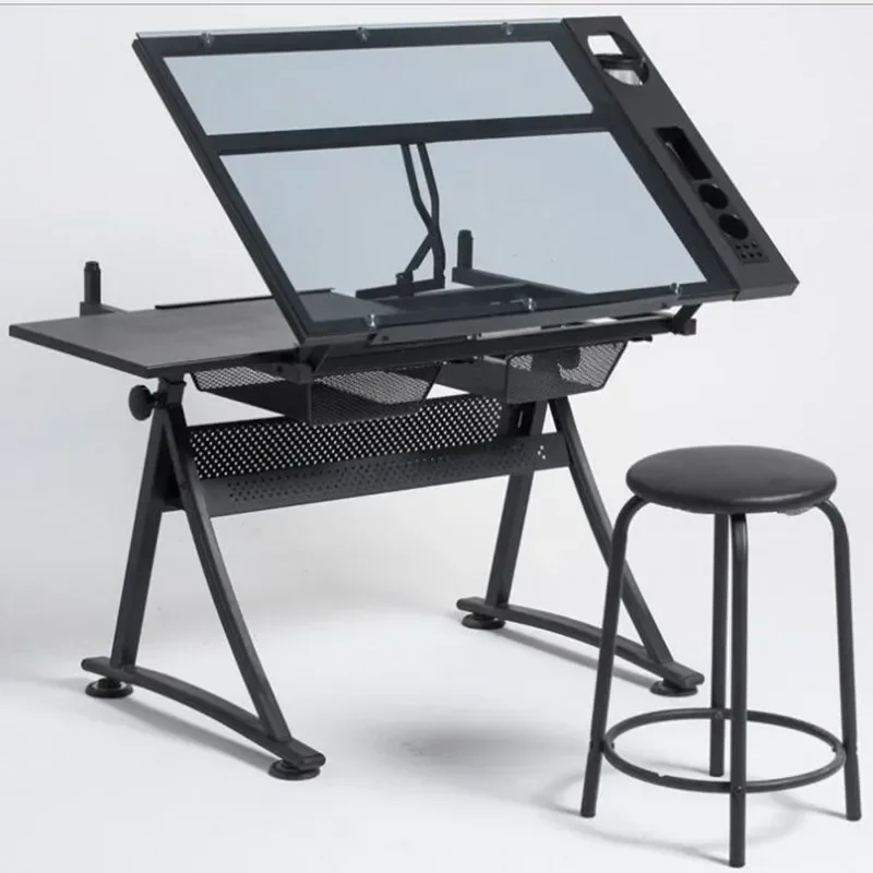 &School Furniture Angle Adjustable Wooden Architectural Students Drafting Drawing Table