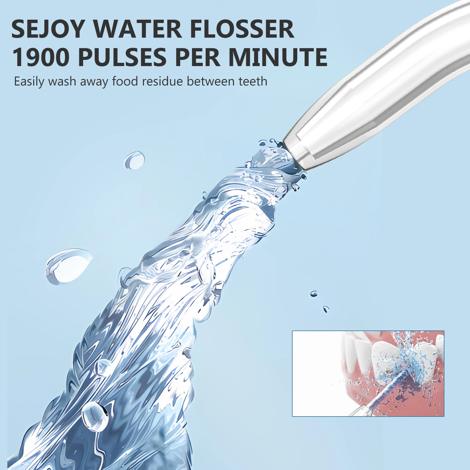 SEJOY جهاز ري الفم الكهربائي جهاز تنظيف الأسنان بالماء للأسنان جهاز ري الفم المحمول القابل لإعادة الشحن منظف الأسنان المحمول