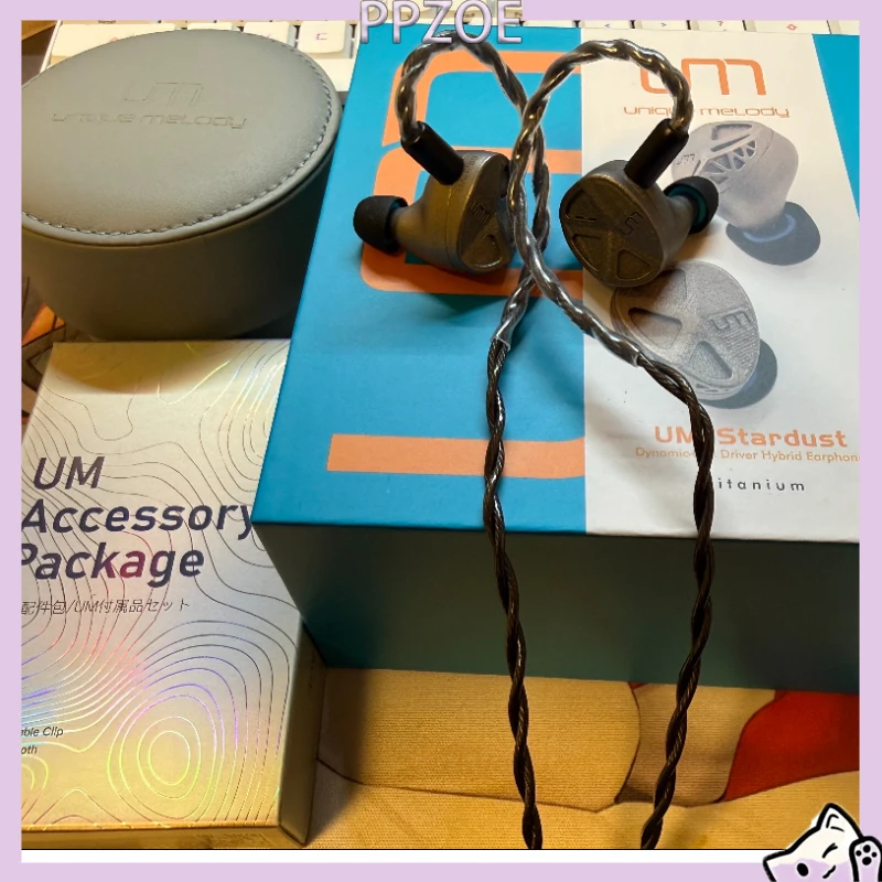 Unique Melody Stardust IEM Earphone 2 Dynamic 4 BA 6 Drivers Titanium Alloy Shell HiFi In Ear Monitor Audiophile Earphone