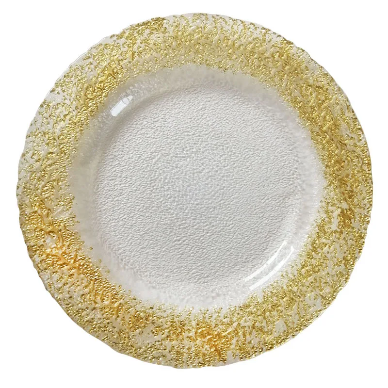 European silver rimmed decorative plate creative amber home decoration table cloud pattern cushion plate Elegant